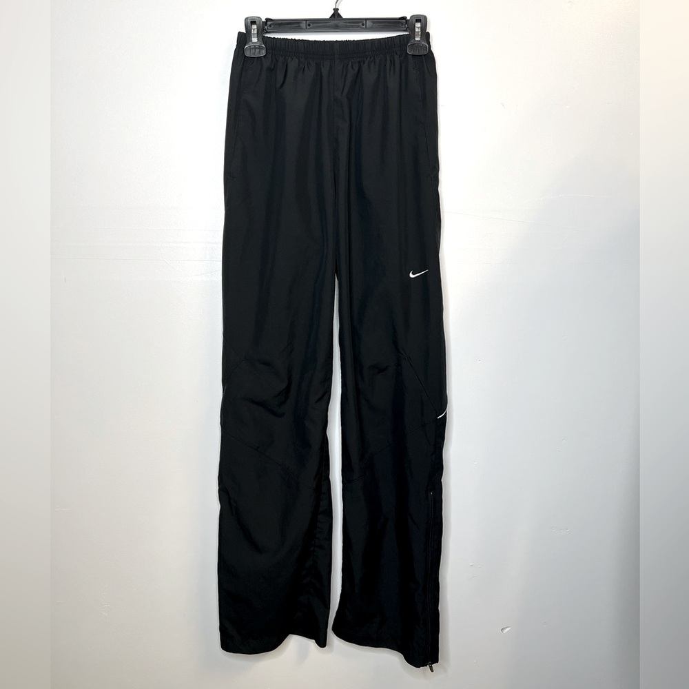 Nike Black Track Pants with White Swoosh Accent